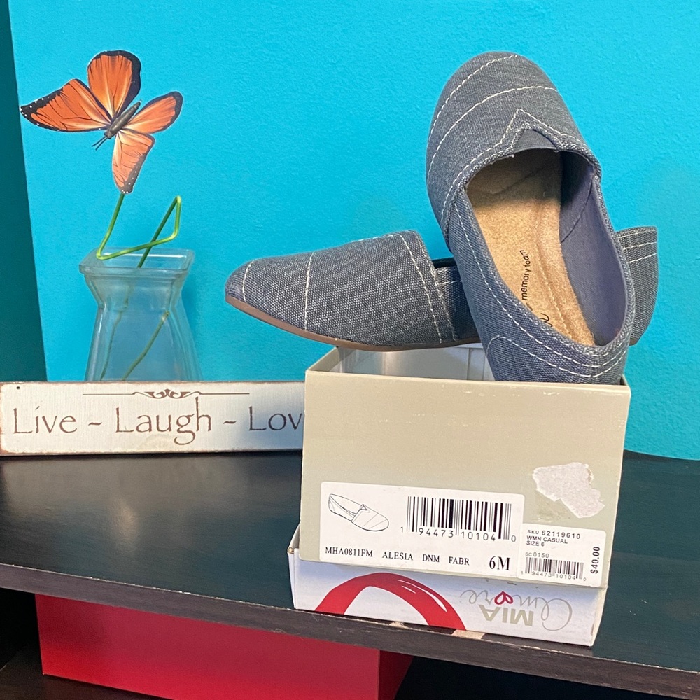 Mia Blue Denim Flats